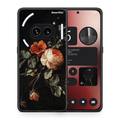 Θήκη Nothing Phone 2a Vintage Roses από τη Smartfits με σχέδιο στο πίσω μέρος και μαύρο περίβλημα | Nothing Phone 2a Vintage Roses case with colorful back and black bezels