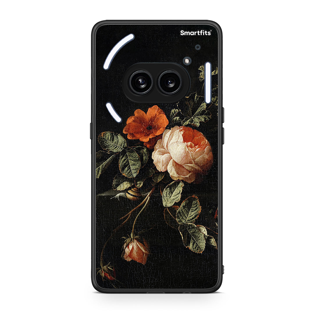 Nothing Phone 2a Vintage Roses θήκη από τη Smartfits με σχέδιο στο πίσω μέρος και μαύρο περίβλημα | Smartphone case with colorful back and black bezels by Smartfits