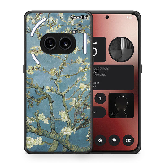 Θήκη Nothing Phone 2a White Blossoms από τη Smartfits με σχέδιο στο πίσω μέρος και μαύρο περίβλημα | Nothing Phone 2a White Blossoms case with colorful back and black bezels