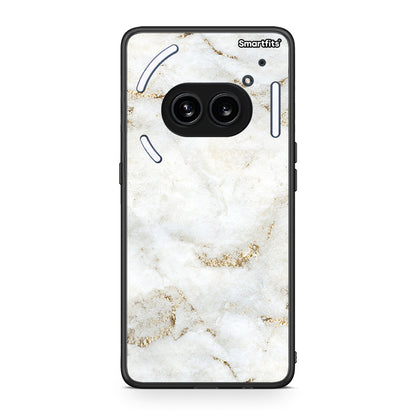 Nothing Phone 2a White Gold Marble θήκη από τη Smartfits με σχέδιο στο πίσω μέρος και μαύρο περίβλημα | Smartphone case with colorful back and black bezels by Smartfits
