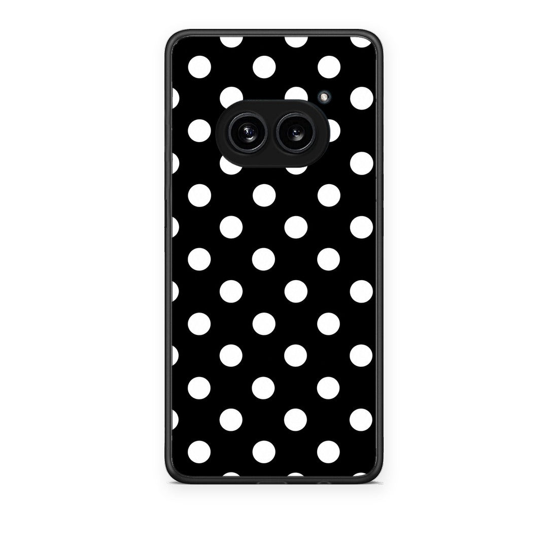 Θήκη Nothing Phone 2a White Polka Dots on Black από τη Smartfits με σχέδιο στο πίσω μέρος και μαύρο περίβλημα | Nothing Phone 2a White Polka Dots on Black case with colorful back and black bezels
