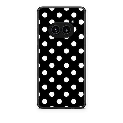 Θήκη Nothing Phone 2a White Polka Dots on Black από τη Smartfits με σχέδιο στο πίσω μέρος και μαύρο περίβλημα | Nothing Phone 2a White Polka Dots on Black case with colorful back and black bezels