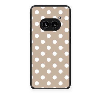 Θήκη Nothing Phone 2a White Polka Dots on Taupe από τη Smartfits με σχέδιο στο πίσω μέρος και μαύρο περίβλημα | Nothing Phone 2a White Polka Dots on Taupe case with colorful back and black bezels