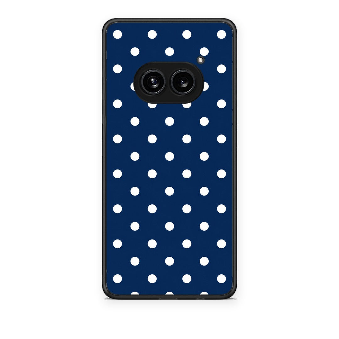 Θήκη Nothing Phone 2a White Small Polka Dots on Navy από τη Smartfits με σχέδιο στο πίσω μέρος και μαύρο περίβλημα | Nothing Phone 2a White Small Polka Dots on Navy case with colorful back and black bezels