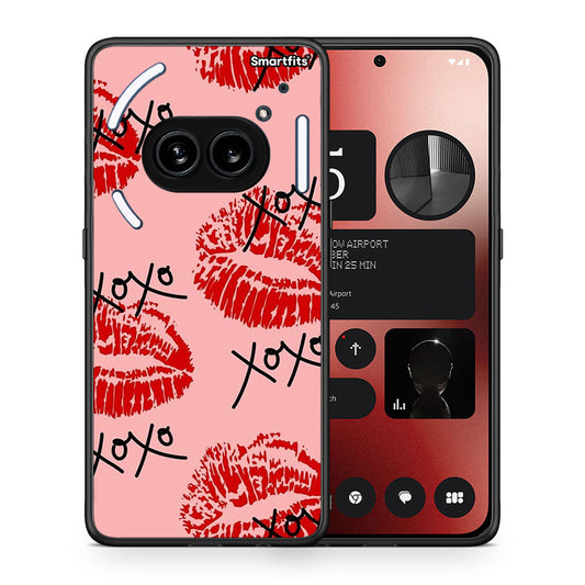 Θήκη Nothing Phone 2a XOXO Lips από τη Smartfits με σχέδιο στο πίσω μέρος και μαύρο περίβλημα | Nothing Phone 2a XOXO Lips case with colorful back and black bezels