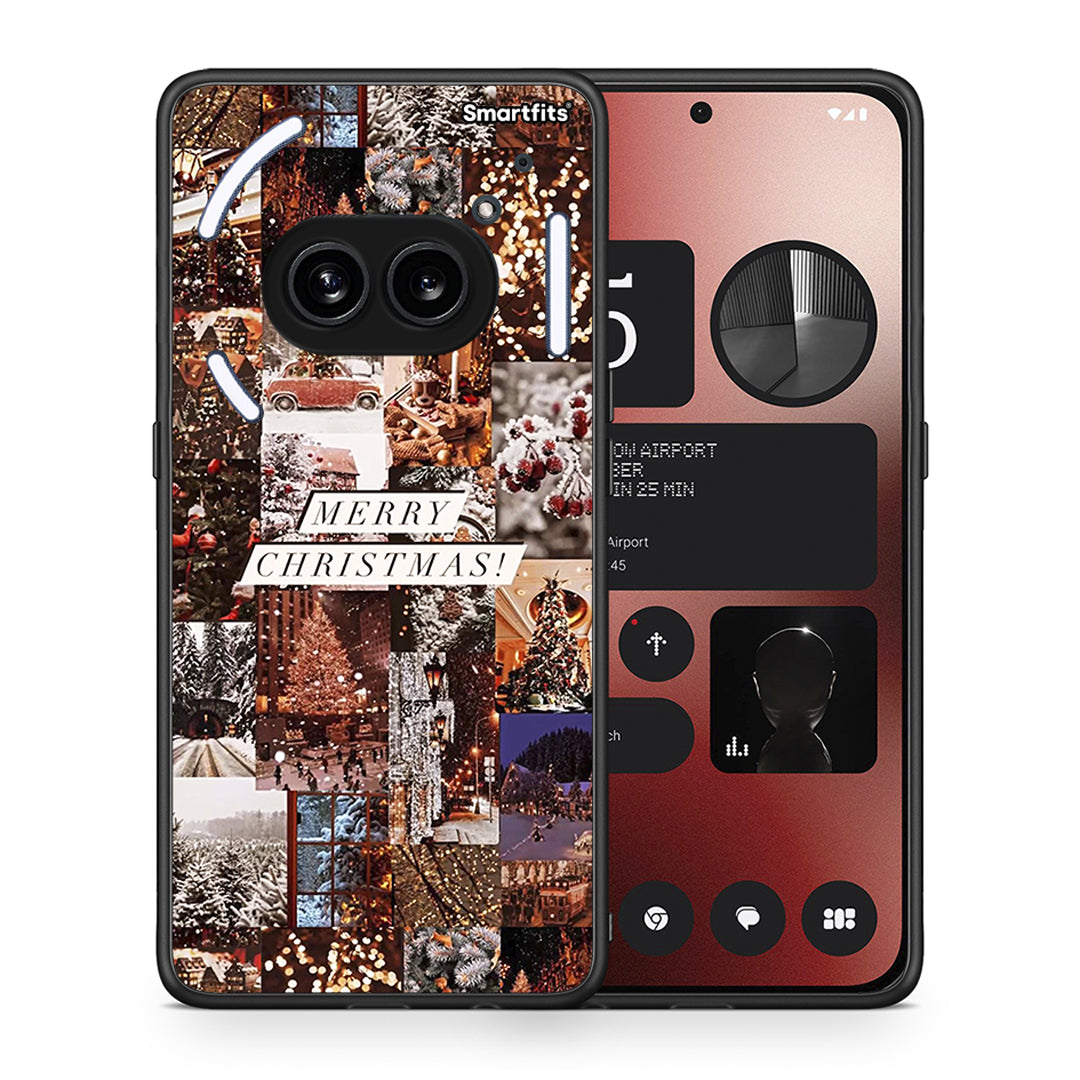 Θήκη Nothing Phone 2a Xmas Collage από τη Smartfits με σχέδιο στο πίσω μέρος και μαύρο περίβλημα | Nothing Phone 2a Xmas Collage case with colorful back and black bezels