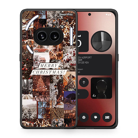 Θήκη Nothing Phone 2a Xmas Collage από τη Smartfits με σχέδιο στο πίσω μέρος και μαύρο περίβλημα | Nothing Phone 2a Xmas Collage case with colorful back and black bezels