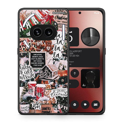 Θήκη Nothing Phone 2a Xmas Habbits από τη Smartfits με σχέδιο στο πίσω μέρος και μαύρο περίβλημα | Nothing Phone 2a Xmas Habbits case with colorful back and black bezels
