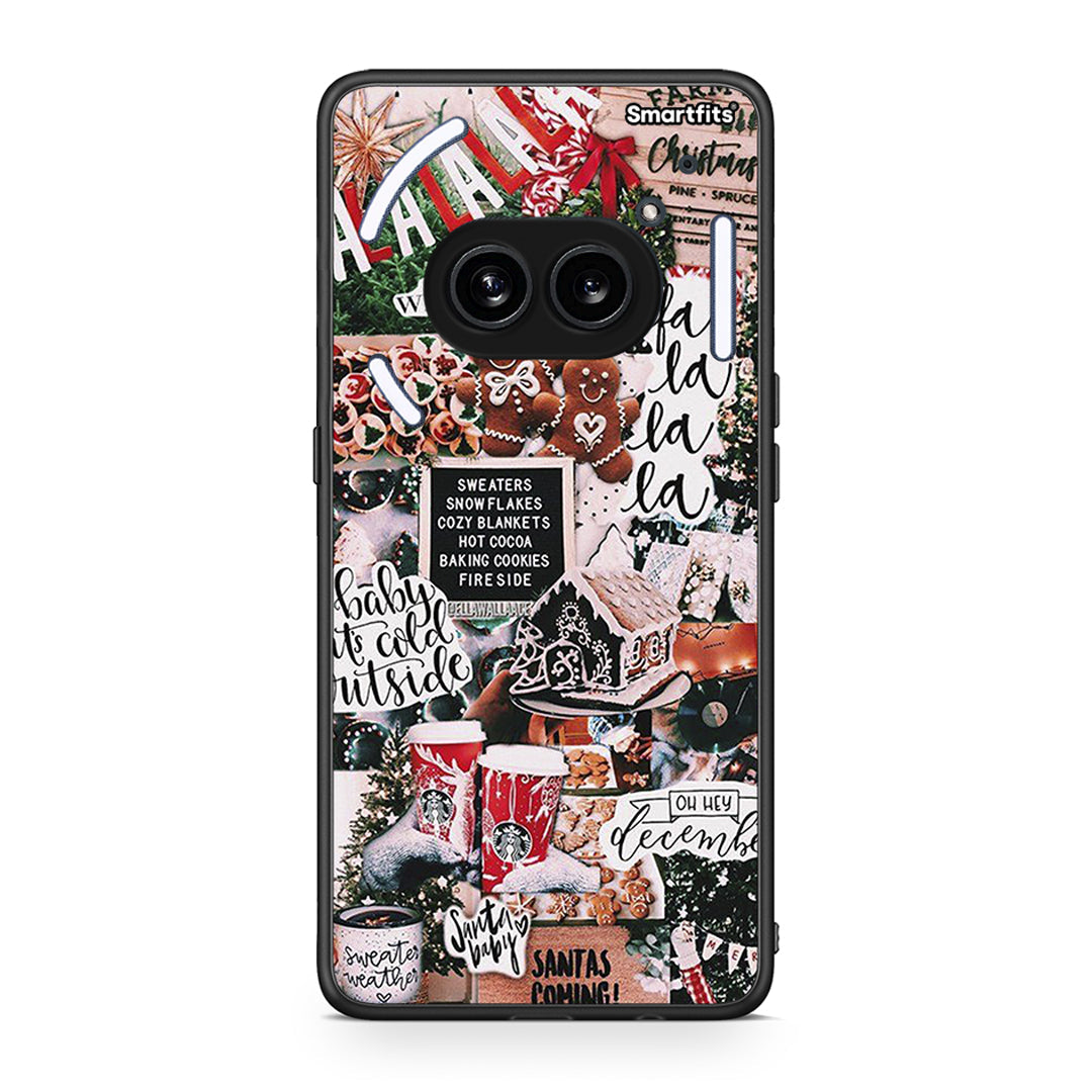 Nothing Phone 2a Xmas Habbits θήκη από τη Smartfits με σχέδιο στο πίσω μέρος και μαύρο περίβλημα | Smartphone case with colorful back and black bezels by Smartfits