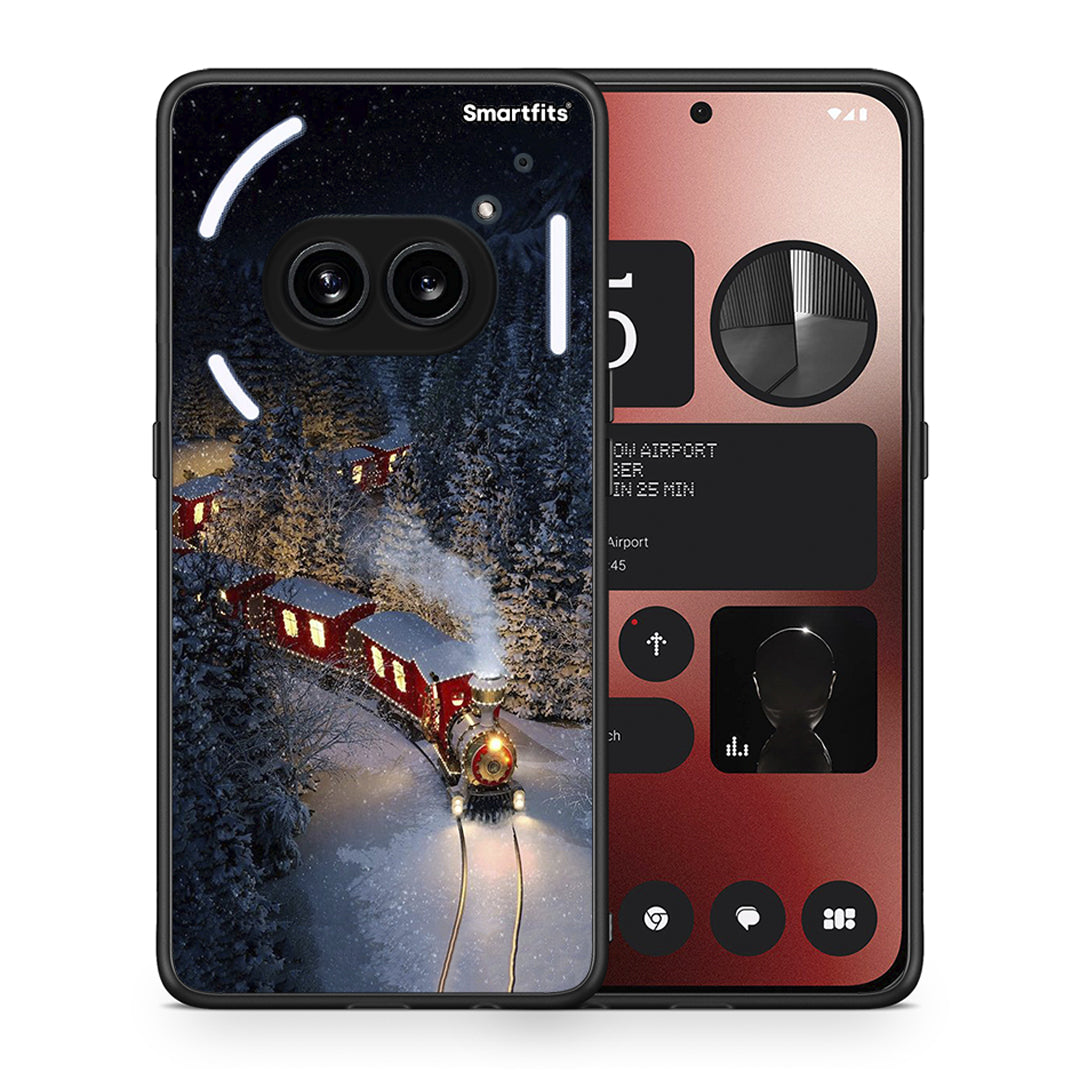 Θήκη Nothing Phone 2a Xmas Train από τη Smartfits με σχέδιο στο πίσω μέρος και μαύρο περίβλημα | Nothing Phone 2a Xmas Train case with colorful back and black bezels