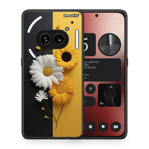 Θήκη Nothing Phone 2a Yellow Daisies από τη Smartfits με σχέδιο στο πίσω μέρος και μαύρο περίβλημα | Nothing Phone 2a Yellow Daisies case with colorful back and black bezels