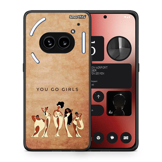 Θήκη Nothing Phone 2a You Go Girl από τη Smartfits με σχέδιο στο πίσω μέρος και μαύρο περίβλημα | Nothing Phone 2a You Go Girl case with colorful back and black bezels