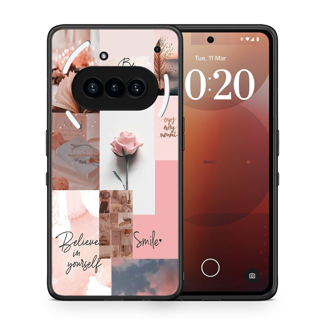 Θήκη Nothing Phone 3a Aesthetic Collage από τη Smartfits με σχέδιο στο πίσω μέρος και μαύρο περίβλημα | Nothing Phone 3a Aesthetic Collage case with colorful back and black bezels