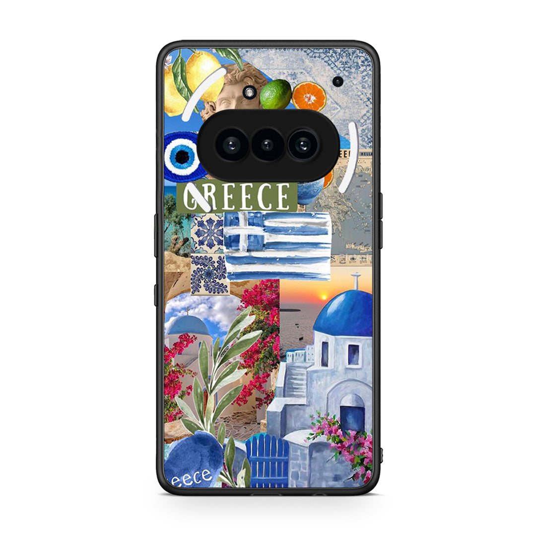 Nothing Phone 3a All Greek Θήκη από τη Smartfits με σχέδιο στο πίσω μέρος και μαύρο περίβλημα | Smartphone case with colorful back and black bezels by Smartfits