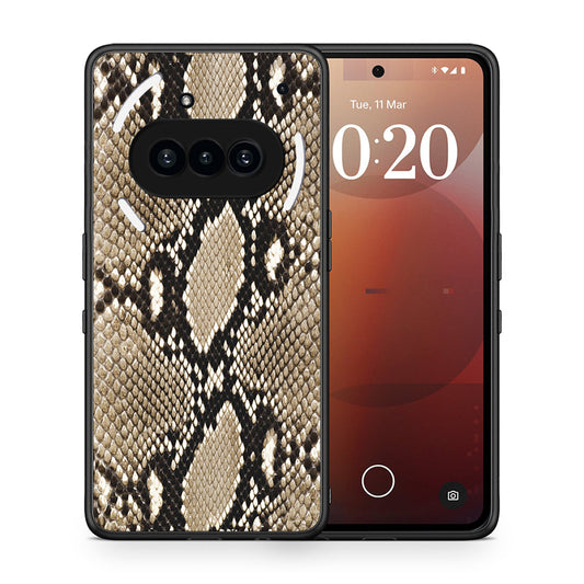Θήκη Nothing Phone 3a Fashion Snake Animal από τη Smartfits με σχέδιο στο πίσω μέρος και μαύρο περίβλημα | Nothing Phone 3a Fashion Snake Animal case with colorful back and black bezels