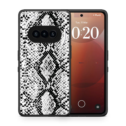 Θήκη Nothing Phone 3a White Snake Animal από τη Smartfits με σχέδιο στο πίσω μέρος και μαύρο περίβλημα | Nothing Phone 3a White Snake Animal case with colorful back and black bezels