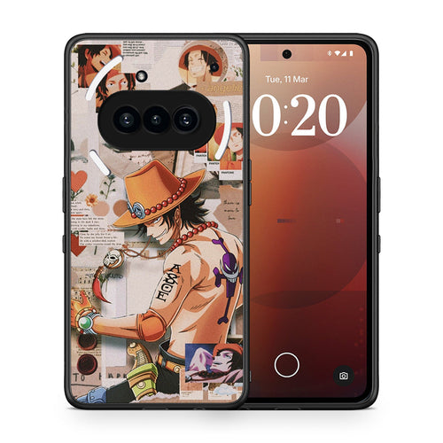 Θήκη Nothing Phone 3a Anime Collage από τη Smartfits με σχέδιο στο πίσω μέρος και μαύρο περίβλημα | Nothing Phone 3a Anime Collage case with colorful back and black bezels