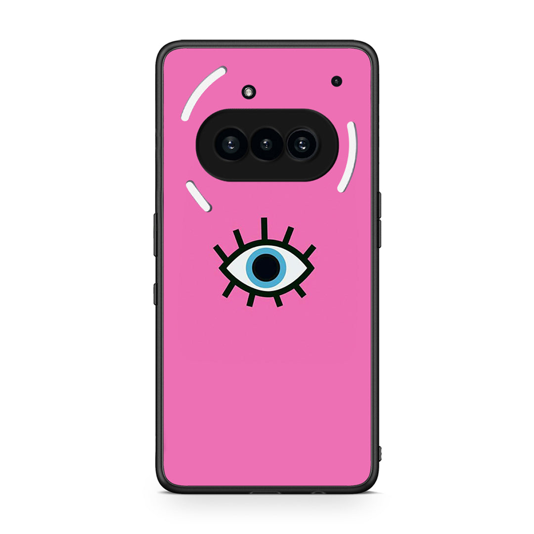 Nothing Phone 3a Blue Eye Pink θήκη από τη Smartfits με σχέδιο στο πίσω μέρος και μαύρο περίβλημα | Smartphone case with colorful back and black bezels by Smartfits