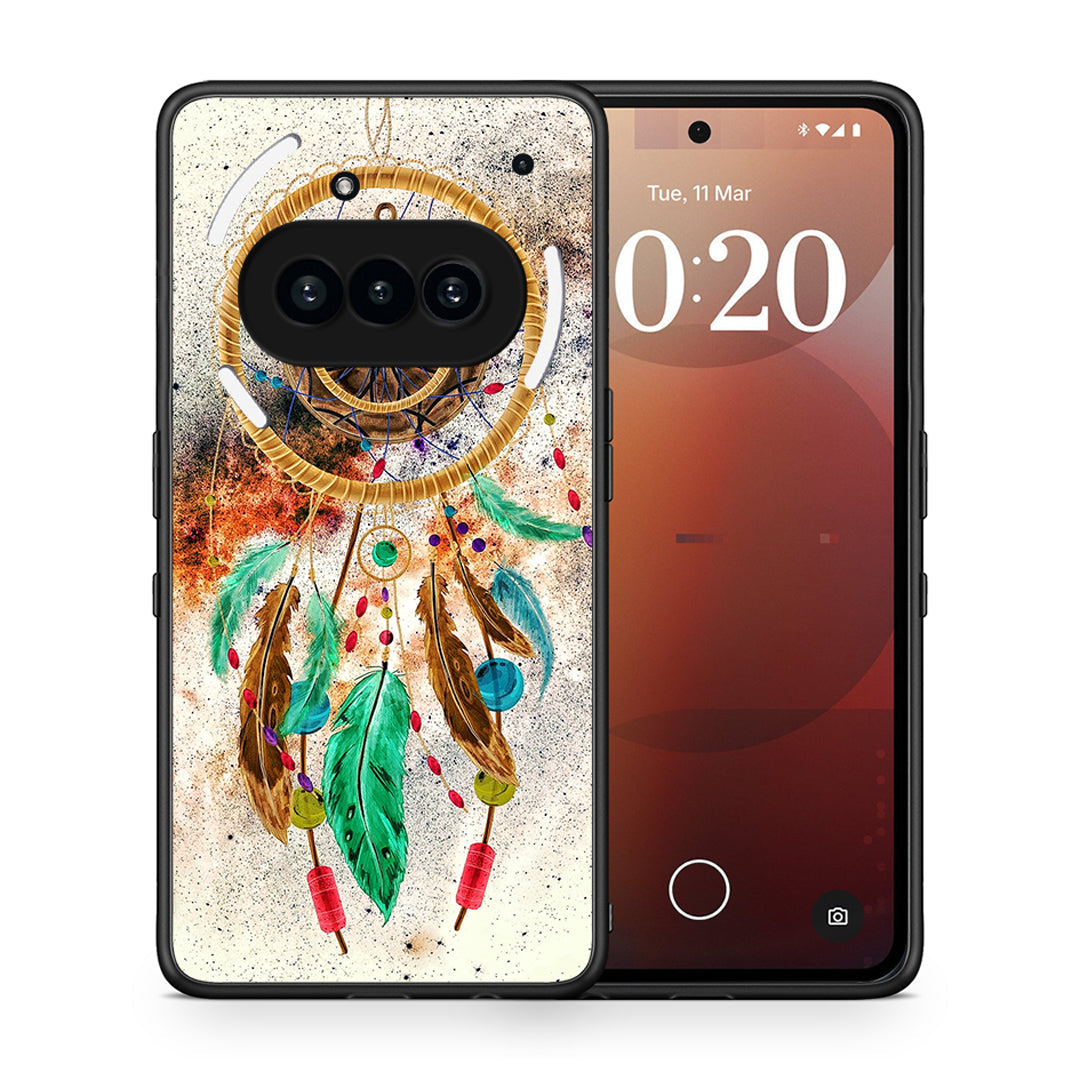 Θήκη Nothing Phone 3a DreamCatcher Boho από τη Smartfits με σχέδιο στο πίσω μέρος και μαύρο περίβλημα | Nothing Phone 3a DreamCatcher Boho case with colorful back and black bezels