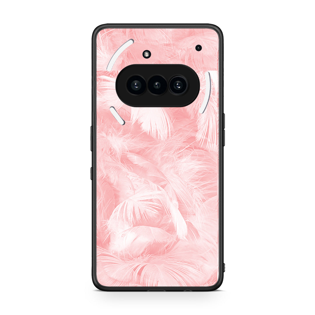 33 - Nothing Phone 3a Pink Feather Boho case, cover, bumper