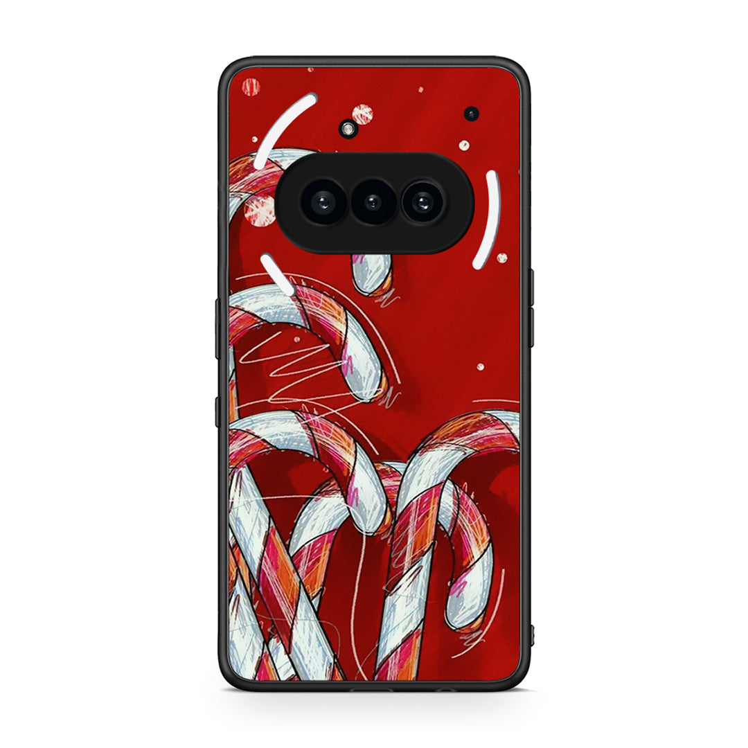 Nothing Phone 3a Candy Cane θήκη από τη Smartfits με σχέδιο στο πίσω μέρος και μαύρο περίβλημα | Smartphone case with colorful back and black bezels by Smartfits