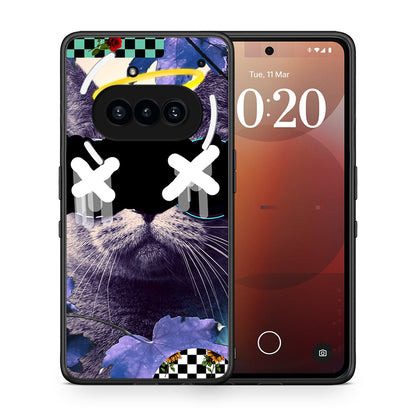 Θήκη Nothing Phone 3a Cat Collage από τη Smartfits με σχέδιο στο πίσω μέρος και μαύρο περίβλημα | Nothing Phone 3a Cat Collage case with colorful back and black bezels