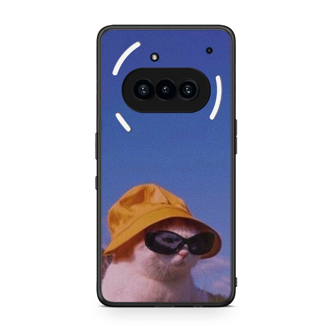 Nothing Phone 3a Cat Diva θήκη από τη Smartfits με σχέδιο στο πίσω μέρος και μαύρο περίβλημα | Smartphone case with colorful back and black bezels by Smartfits