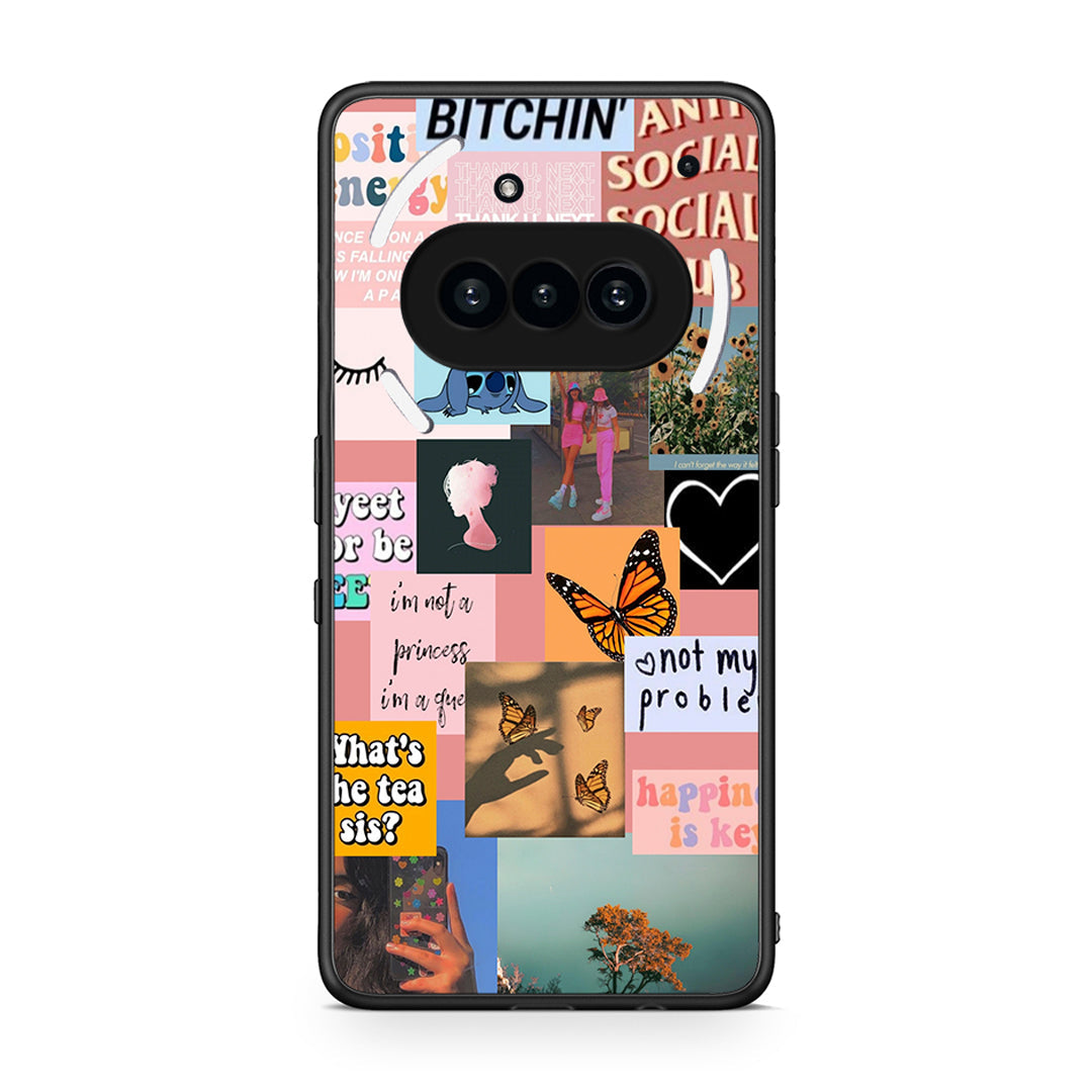 Nothing Phone 3a Collage Bitchin Θήκη Αγίου Βαλεντίνου από τη Smartfits με σχέδιο στο πίσω μέρος και μαύρο περίβλημα | Smartphone case with colorful back and black bezels by Smartfits