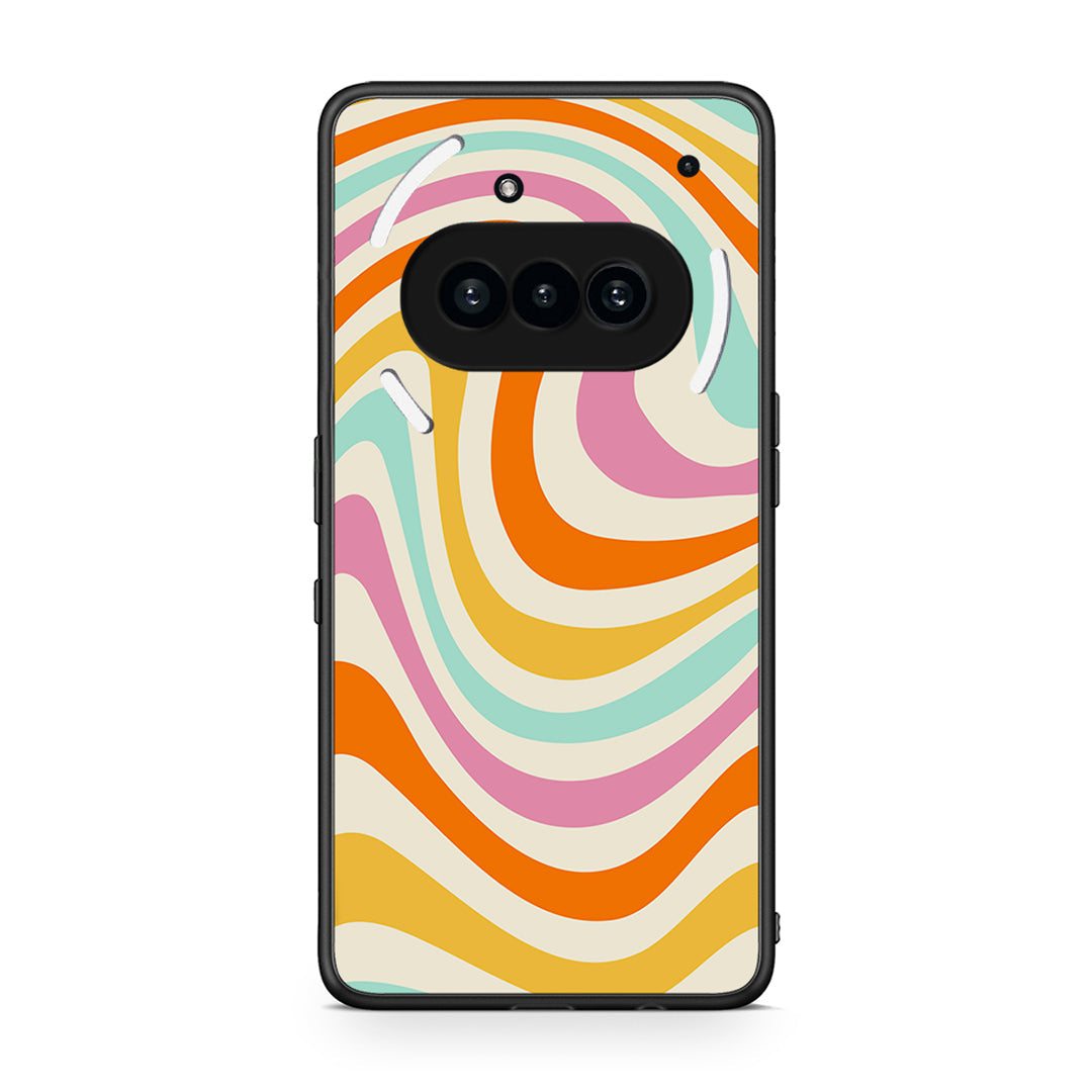 Nothing Phone 3a Colourful Waves θήκη από τη Smartfits με σχέδιο στο πίσω μέρος και μαύρο περίβλημα | Smartphone case with colorful back and black bezels by Smartfits