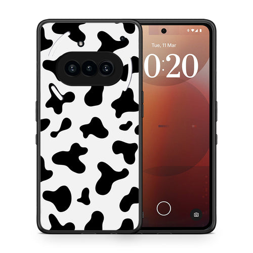 Θήκη Nothing Phone 3a Cow Print από τη Smartfits με σχέδιο στο πίσω μέρος και μαύρο περίβλημα | Nothing Phone 3a Cow Print case with colorful back and black bezels