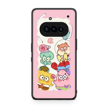 Nothing Phone 3a Cute Companion θήκη από τη Smartfits με σχέδιο στο πίσω μέρος και μαύρο περίβλημα | Smartphone case with colorful back and black bezels by Smartfits