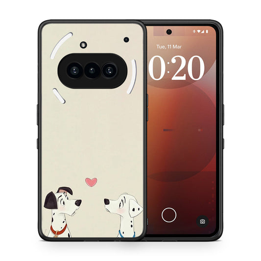Θήκη Nothing Phone 3a Dalmatians Love από τη Smartfits με σχέδιο στο πίσω μέρος και μαύρο περίβλημα | Nothing Phone 3a Dalmatians Love case with colorful back and black bezels