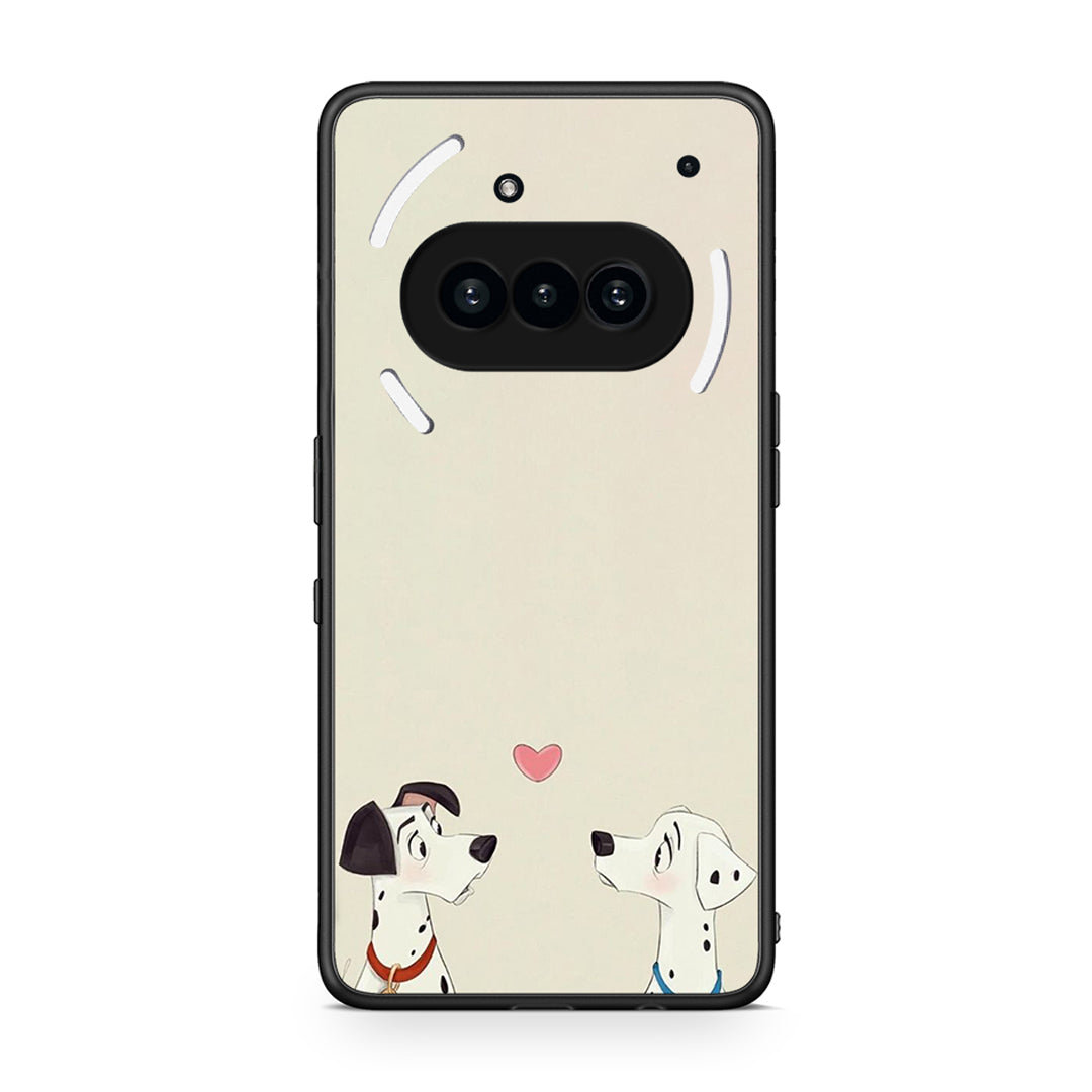 Nothing Phone 3a Dalmatians Love θήκη από τη Smartfits με σχέδιο στο πίσω μέρος και μαύρο περίβλημα | Smartphone case with colorful back and black bezels by Smartfits