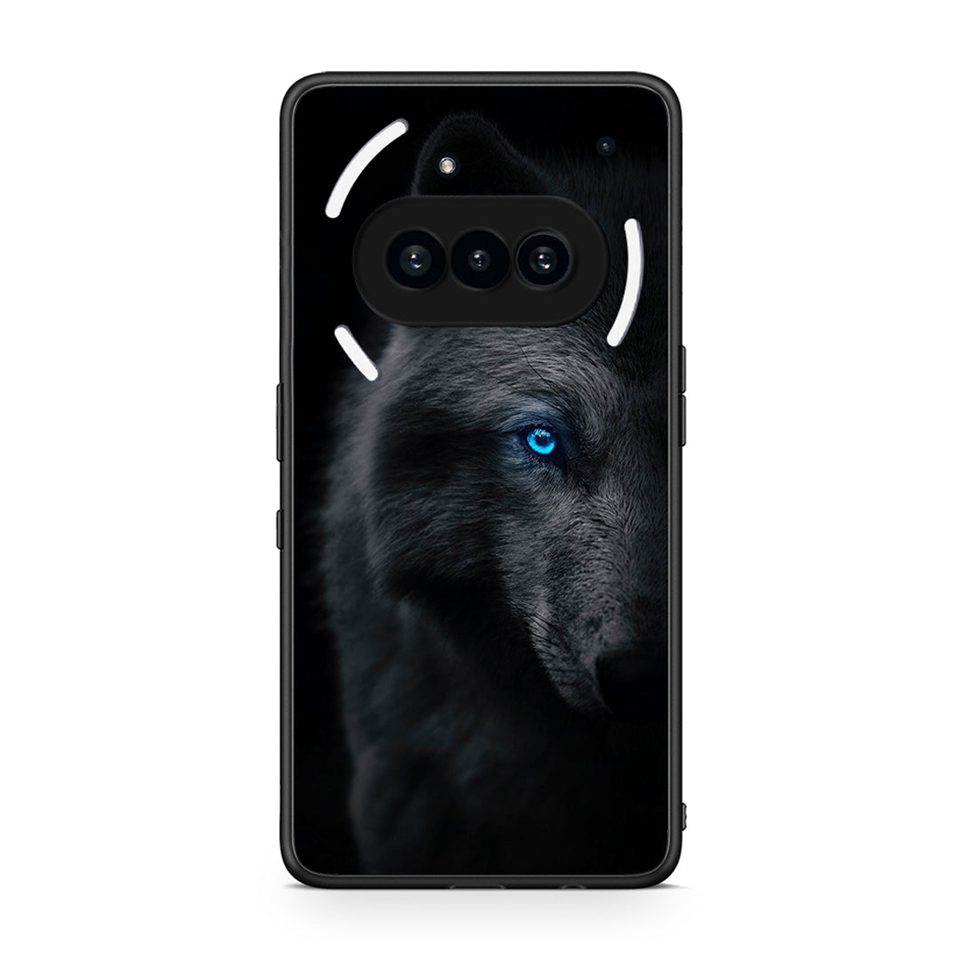 Nothing Phone 3a Dark Wolf θήκη από τη Smartfits με σχέδιο στο πίσω μέρος και μαύρο περίβλημα | Smartphone case with colorful back and black bezels by Smartfits