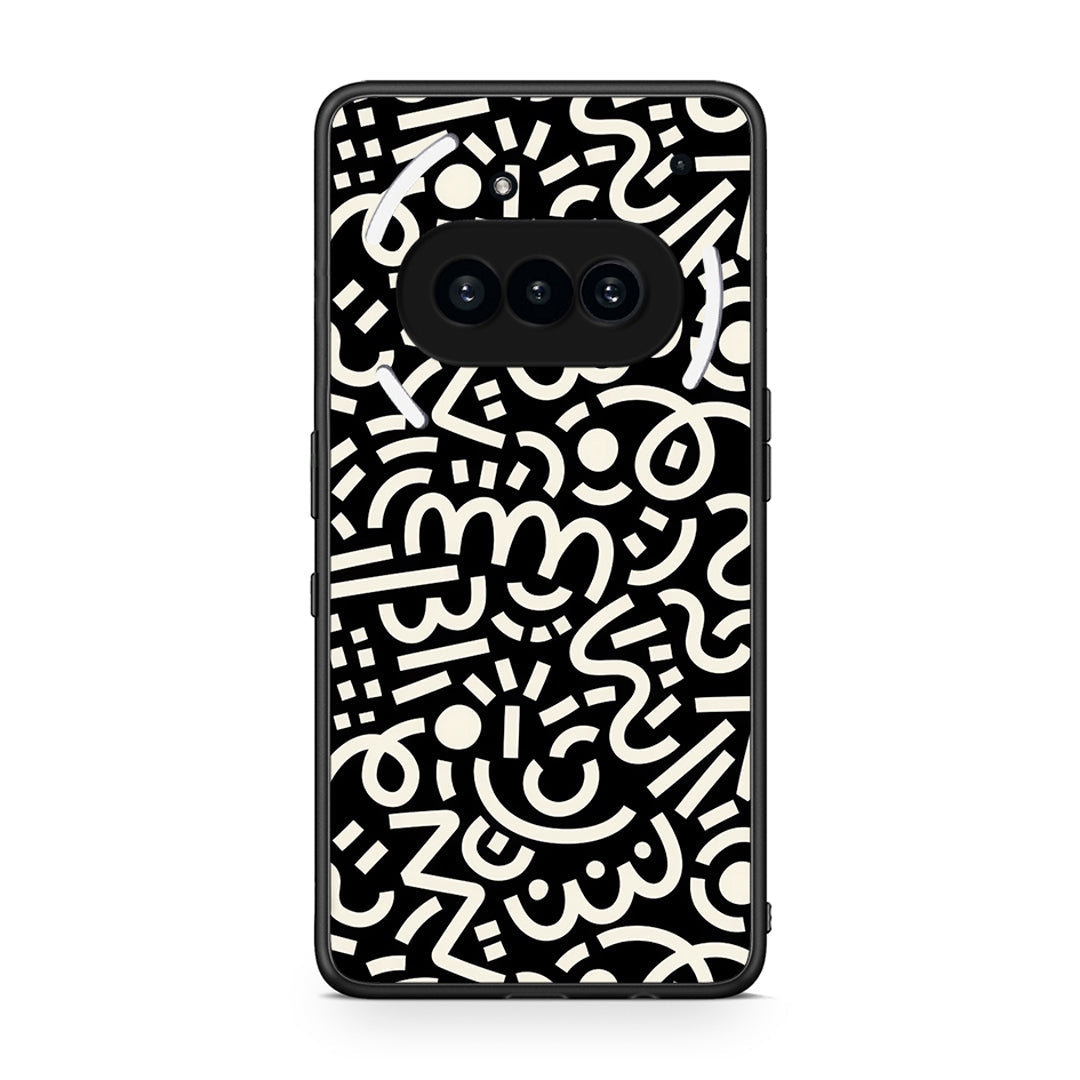 Nothing Phone 3a Doodle Art Θήκη από τη Smartfits με σχέδιο στο πίσω μέρος και μαύρο περίβλημα | Smartphone case with colorful back and black bezels by Smartfits