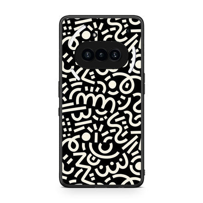 Nothing Phone 3a Doodle Art Θήκη από τη Smartfits με σχέδιο στο πίσω μέρος και μαύρο περίβλημα | Smartphone case with colorful back and black bezels by Smartfits
