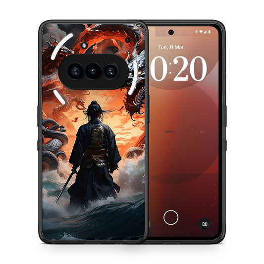 Θήκη Nothing Phone 3a Dragons Fight από τη Smartfits με σχέδιο στο πίσω μέρος και μαύρο περίβλημα | Nothing Phone 3a Dragons Fight case with colorful back and black bezels