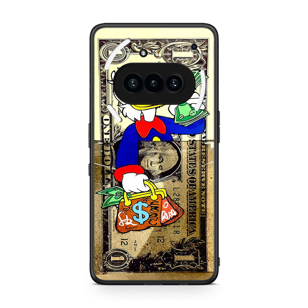 Nothing Phone 3a Duck Money Θήκη από τη Smartfits με σχέδιο στο πίσω μέρος και μαύρο περίβλημα | Smartphone case with colorful back and black bezels by Smartfits