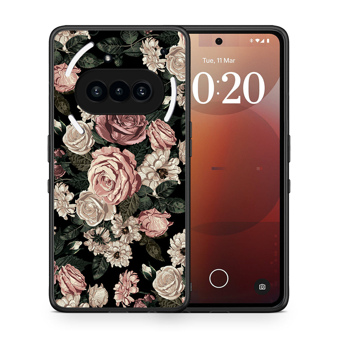 Θήκη Nothing Phone 3a Wild Roses Flower από τη Smartfits με σχέδιο στο πίσω μέρος και μαύρο περίβλημα | Nothing Phone 3a Wild Roses Flower case with colorful back and black bezels