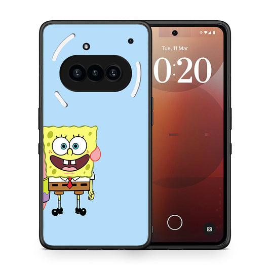 Θήκη Nothing Phone 3a Friends Bob από τη Smartfits με σχέδιο στο πίσω μέρος και μαύρο περίβλημα | Nothing Phone 3a Friends Bob case with colorful back and black bezels