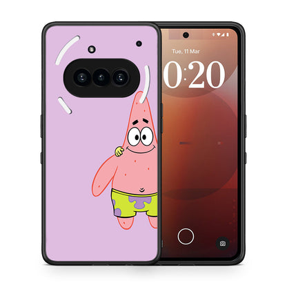 Θήκη Nothing Phone 3a Friends Patrick από τη Smartfits με σχέδιο στο πίσω μέρος και μαύρο περίβλημα | Nothing Phone 3a Friends Patrick case with colorful back and black bezels