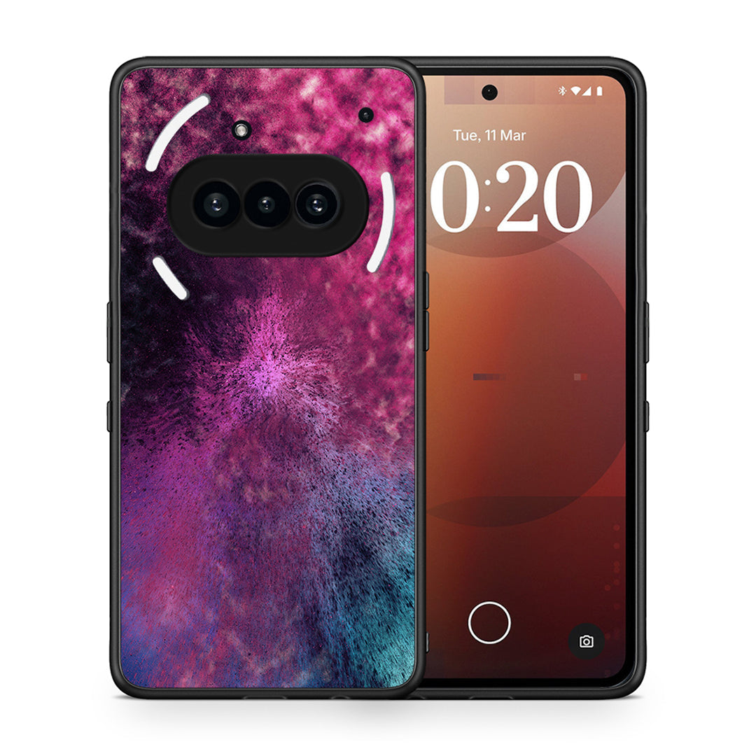 Θήκη Nothing Phone 3a Aurora Galaxy από τη Smartfits με σχέδιο στο πίσω μέρος και μαύρο περίβλημα | Nothing Phone 3a Aurora Galaxy case with colorful back and black bezels
