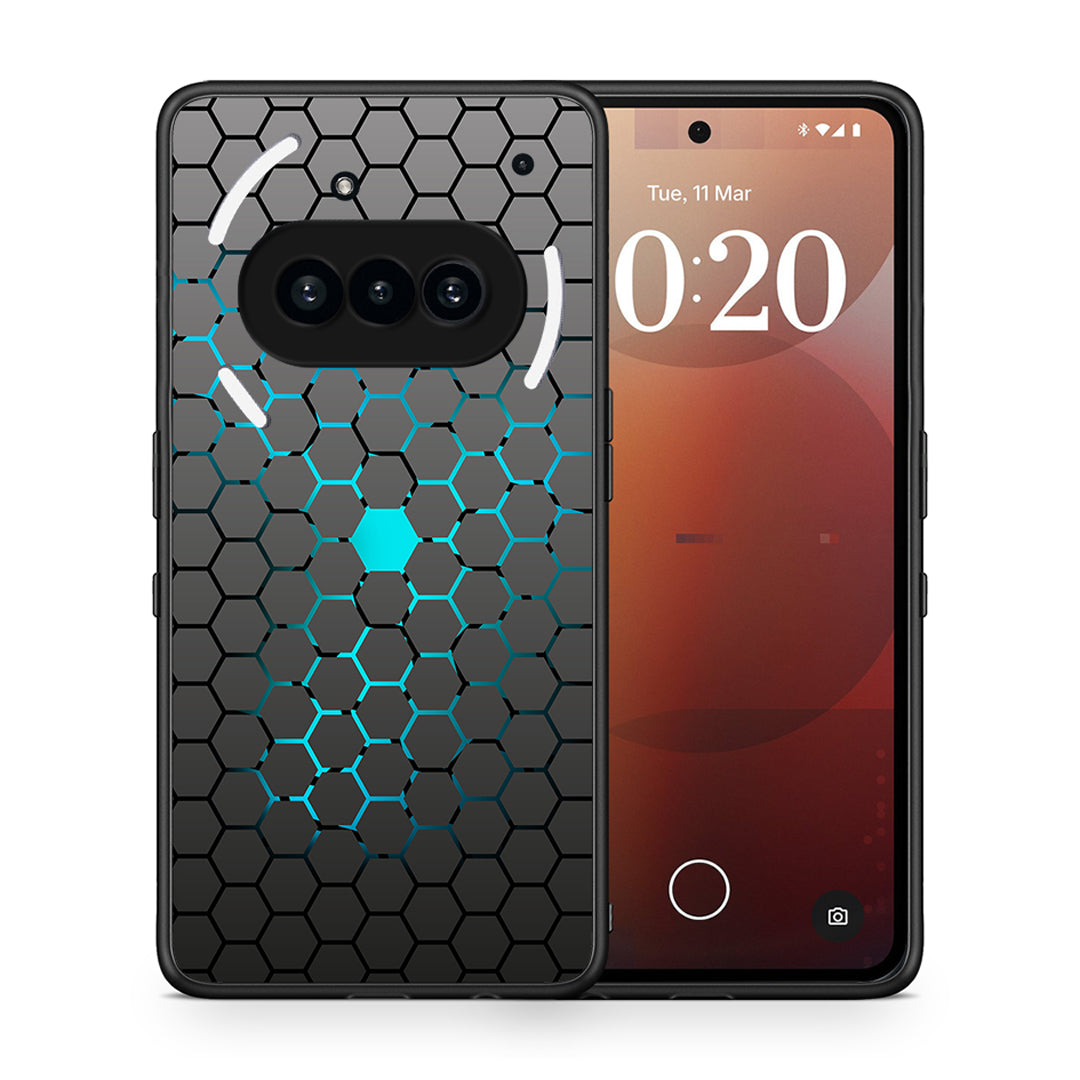 Θήκη Nothing Phone 3a Hexagonal Geometric από τη Smartfits με σχέδιο στο πίσω μέρος και μαύρο περίβλημα | Nothing Phone 3a Hexagonal Geometric case with colorful back and black bezels