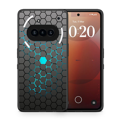 Θήκη Nothing Phone 3a Hexagonal Geometric από τη Smartfits με σχέδιο στο πίσω μέρος και μαύρο περίβλημα | Nothing Phone 3a Hexagonal Geometric case with colorful back and black bezels