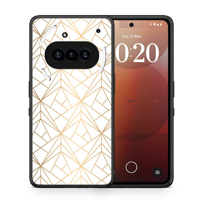 Θήκη Nothing Phone 3a Luxury White Geometric από τη Smartfits με σχέδιο στο πίσω μέρος και μαύρο περίβλημα | Nothing Phone 3a Luxury White Geometric case with colorful back and black bezels