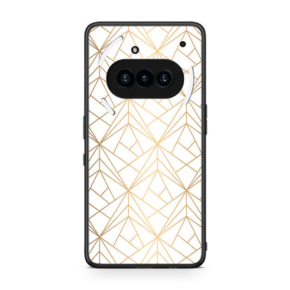 111 - Nothing Phone 3a Luxury White Geometric case, cover, bumper