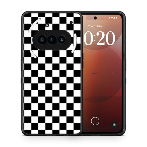 Θήκη Nothing Phone 3a Squares Geometric από τη Smartfits με σχέδιο στο πίσω μέρος και μαύρο περίβλημα | Nothing Phone 3a Squares Geometric case with colorful back and black bezels
