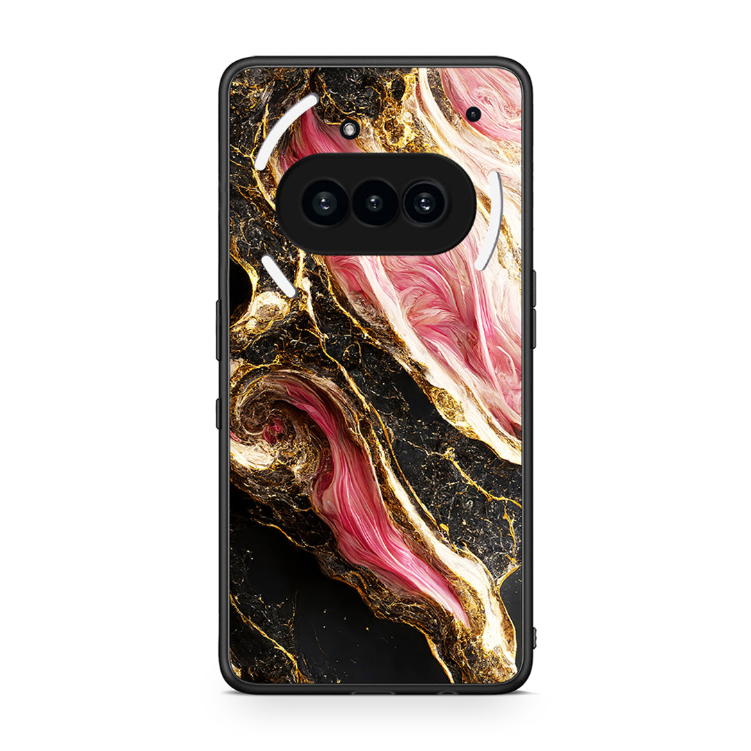 Nothing Phone 3a Glamorous Pink Marble θήκη από τη Smartfits με σχέδιο στο πίσω μέρος και μαύρο περίβλημα | Smartphone case with colorful back and black bezels by Smartfits