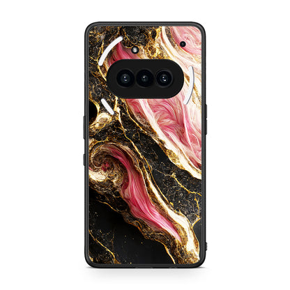 Nothing Phone 3a Glamorous Pink Marble θήκη από τη Smartfits με σχέδιο στο πίσω μέρος και μαύρο περίβλημα | Smartphone case with colorful back and black bezels by Smartfits