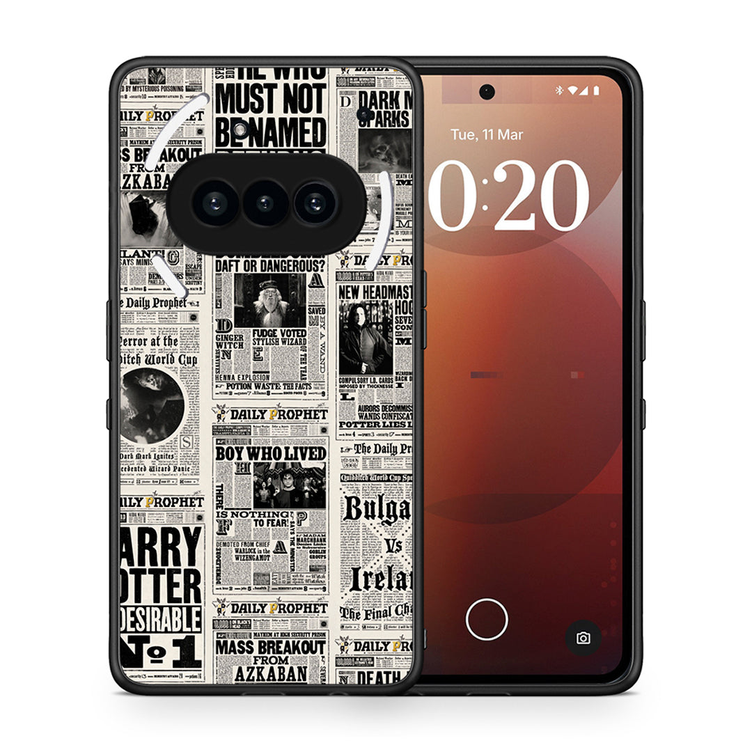 Θήκη Nothing Phone 3a Harry Paper από τη Smartfits με σχέδιο στο πίσω μέρος και μαύρο περίβλημα | Nothing Phone 3a Harry Paper case with colorful back and black bezels